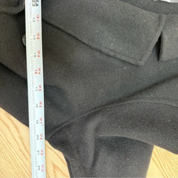 NWT Madewell Women's Black Double-Faced Wool Brushed Long Coat - Med - Picture 7 of 8
